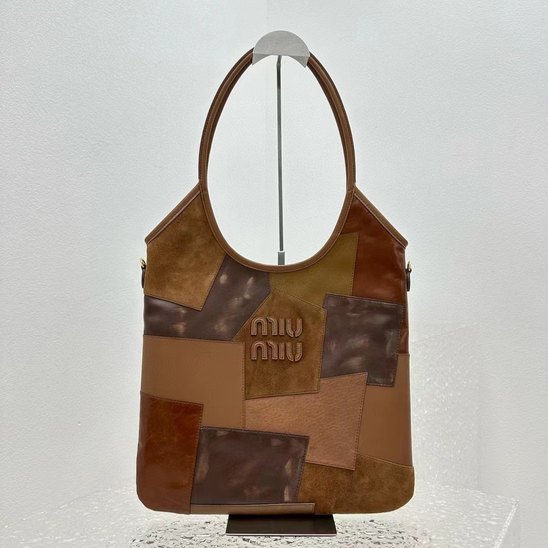M1v M1v ivy leather patchwork bag 40x35cm