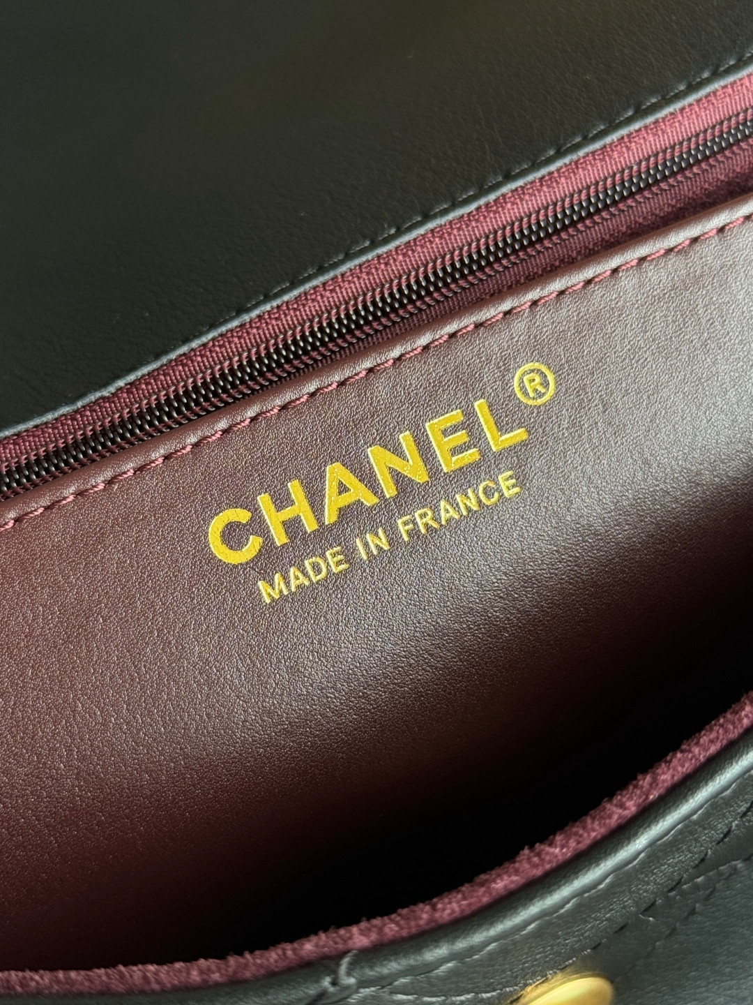 Ch*el large flap bag with top handle calfskin 20.5x28x9.5cm