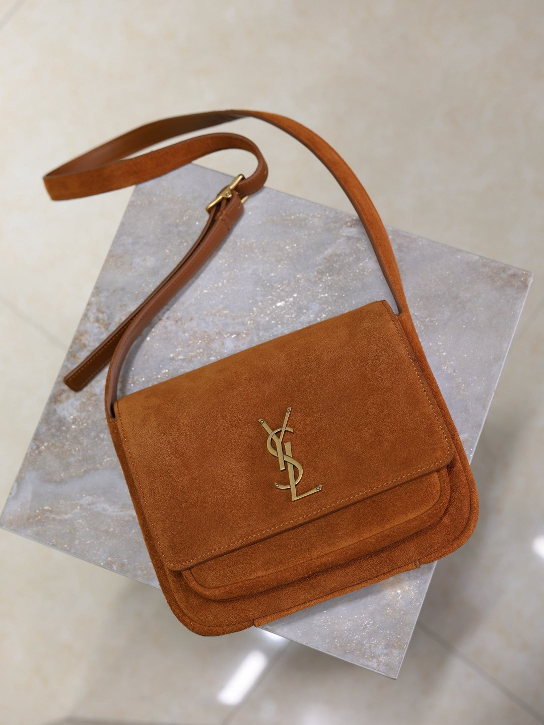 Y*L niki satchel in suede 21.5x16x9cm