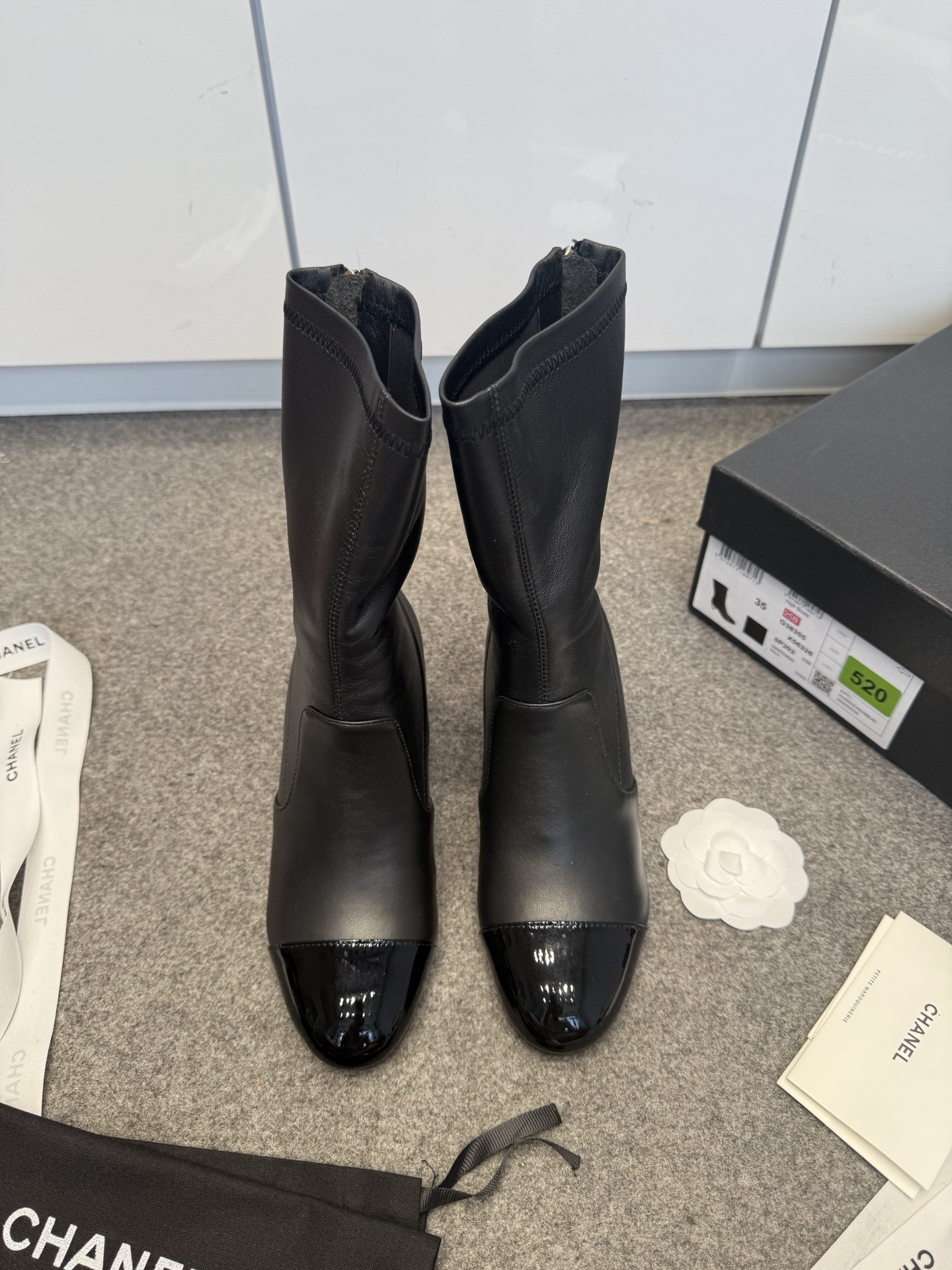 ua Ch*el mid-calf boots 6.5cm heel