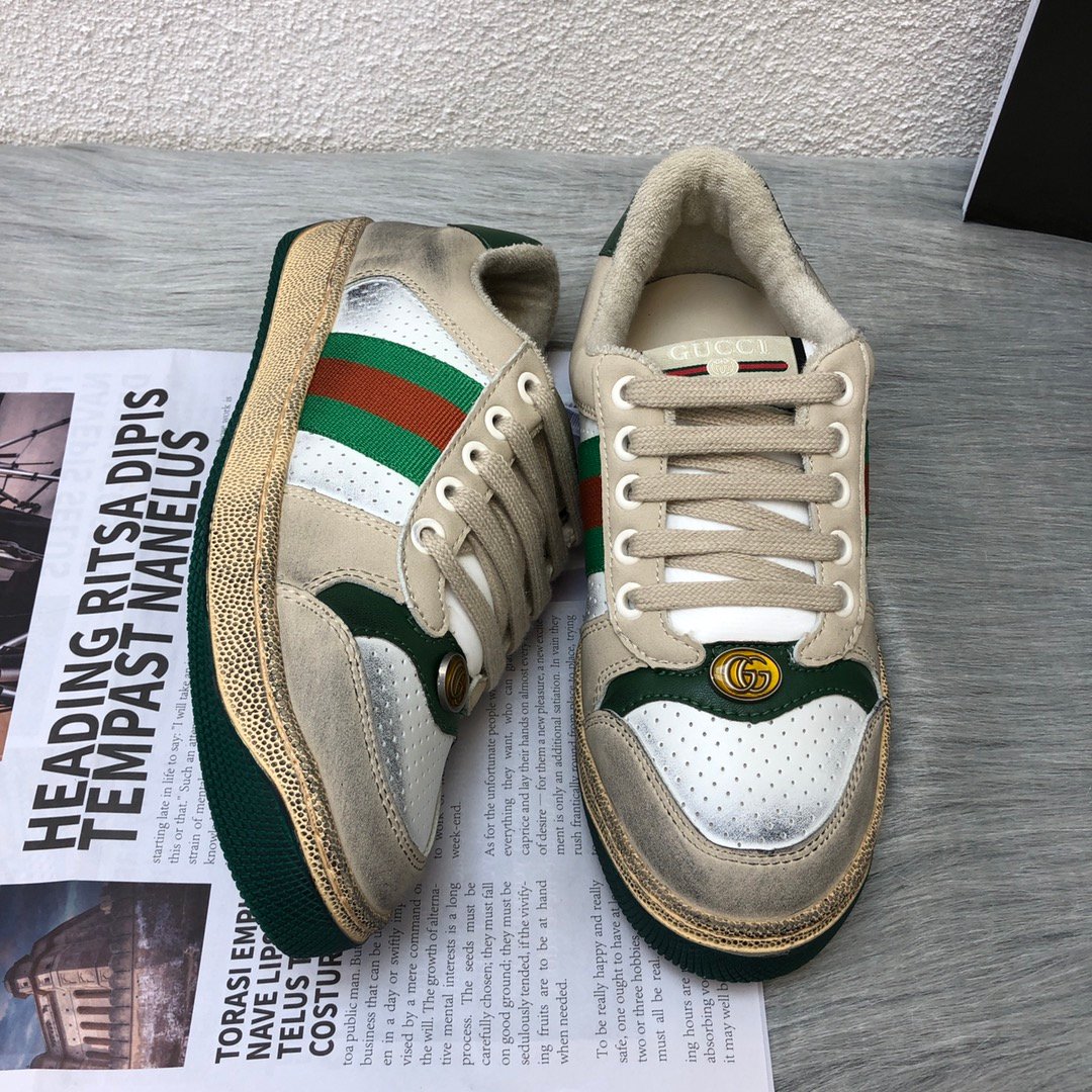 Gvc*1 Screener Leather Sneaker White Perforated 570442 0Yi20 9582