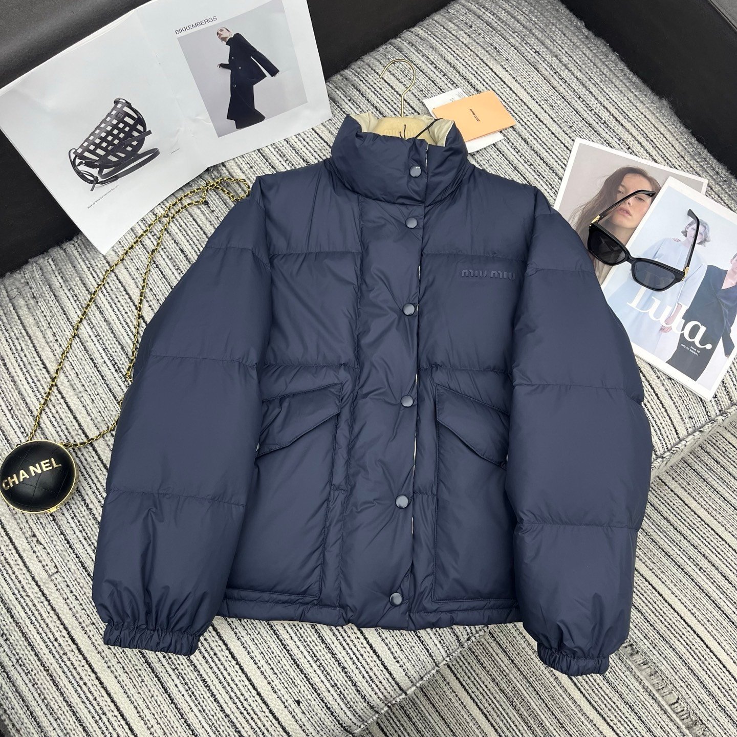 M1um1u Reversible Technical Ponge Down Jacket Blue Ml1320 17Op F0Oqu S Ooo