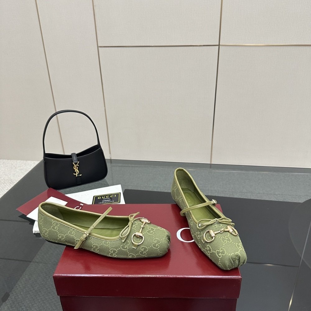 Gvc*1 Women Horsebit Ballet Flat Green 814321 Fad8F 3048
