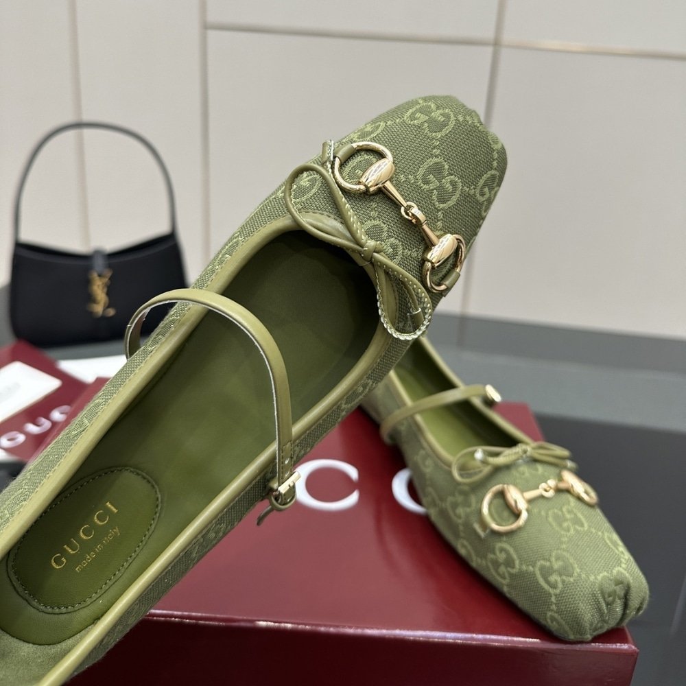 Gvc*1 Women Horsebit Ballet Flat Green 814321 Fad8F 3048