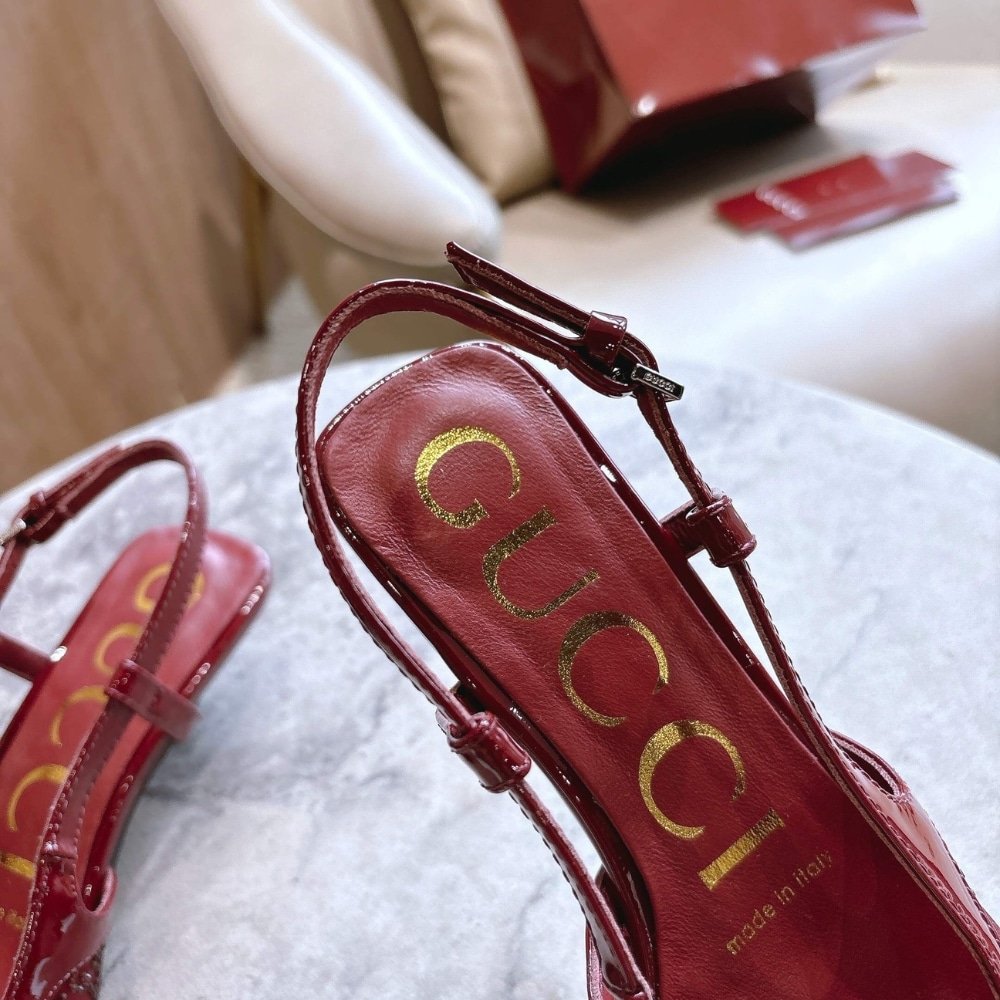 Gvc*1 Women Gg Crystal Slingback Pump Red Mesh 674668 Faeq0 6255