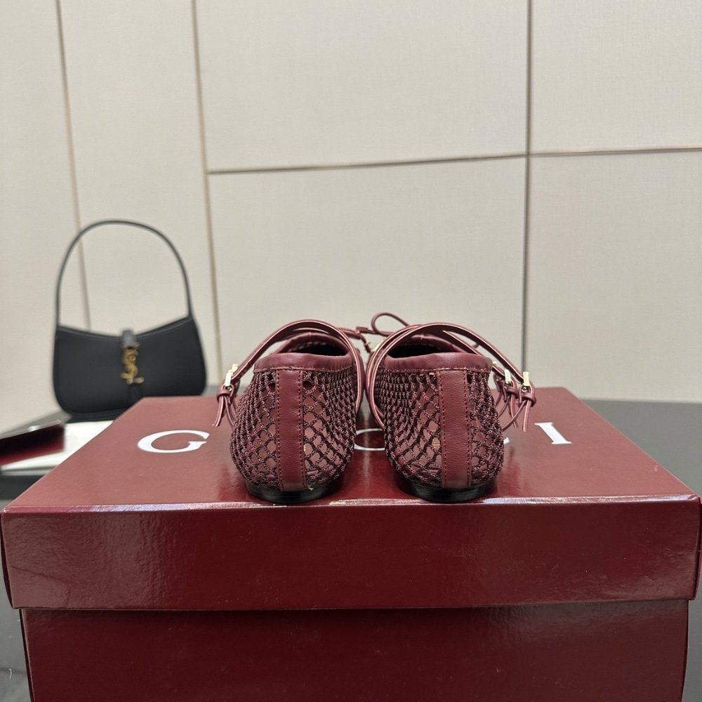 Gvc*1 Women Horsebit Ballet Flat Rosso Ancora Red Mesh 835077 Faeqz 6207