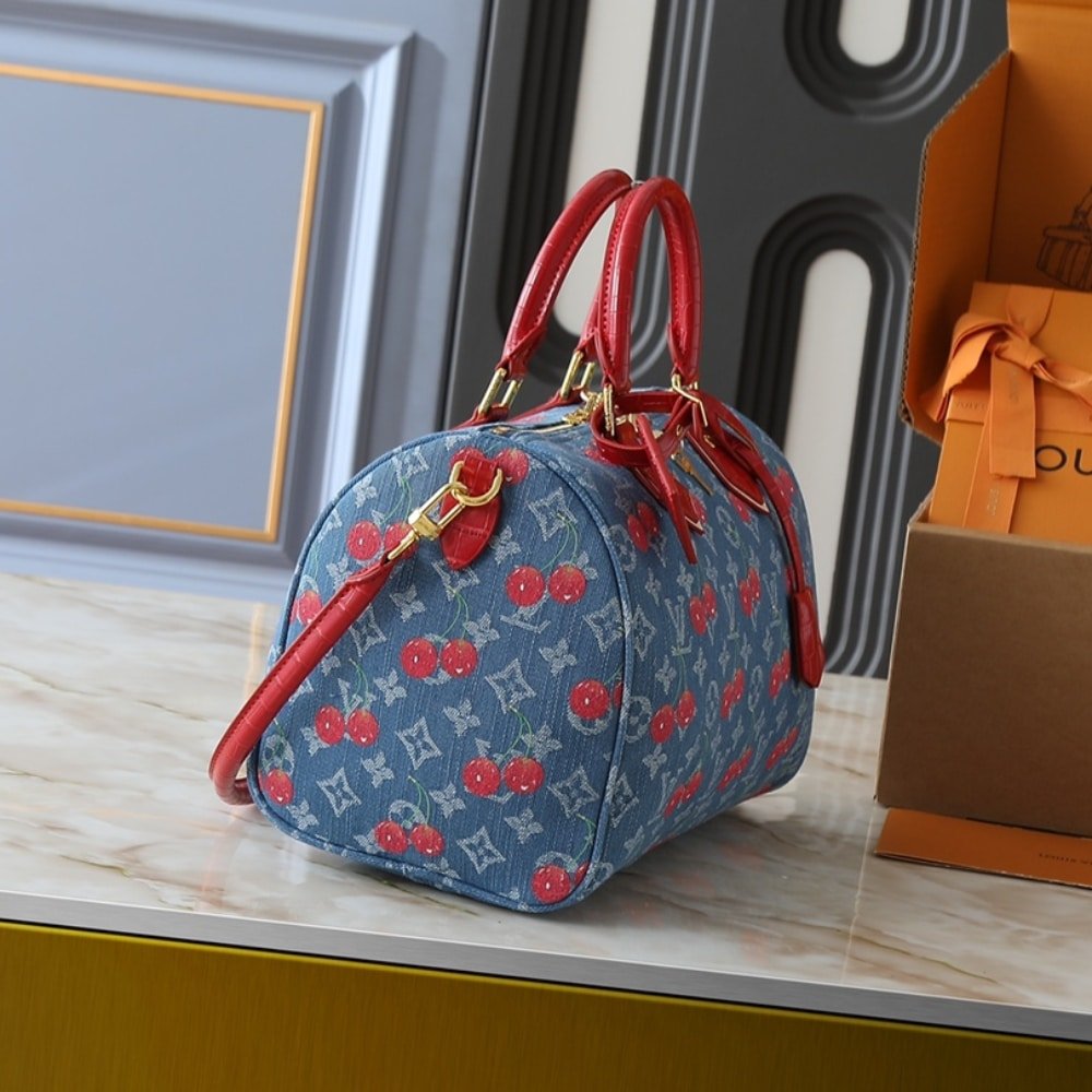 L0vis Vvtt0n X Takashi Murakami Bolsa Speedy Soft 30 Monogram Denim Blue 30Cm N87627