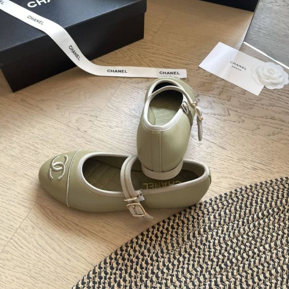 Ch**el Mary Jane Ballet Flat Dark Green