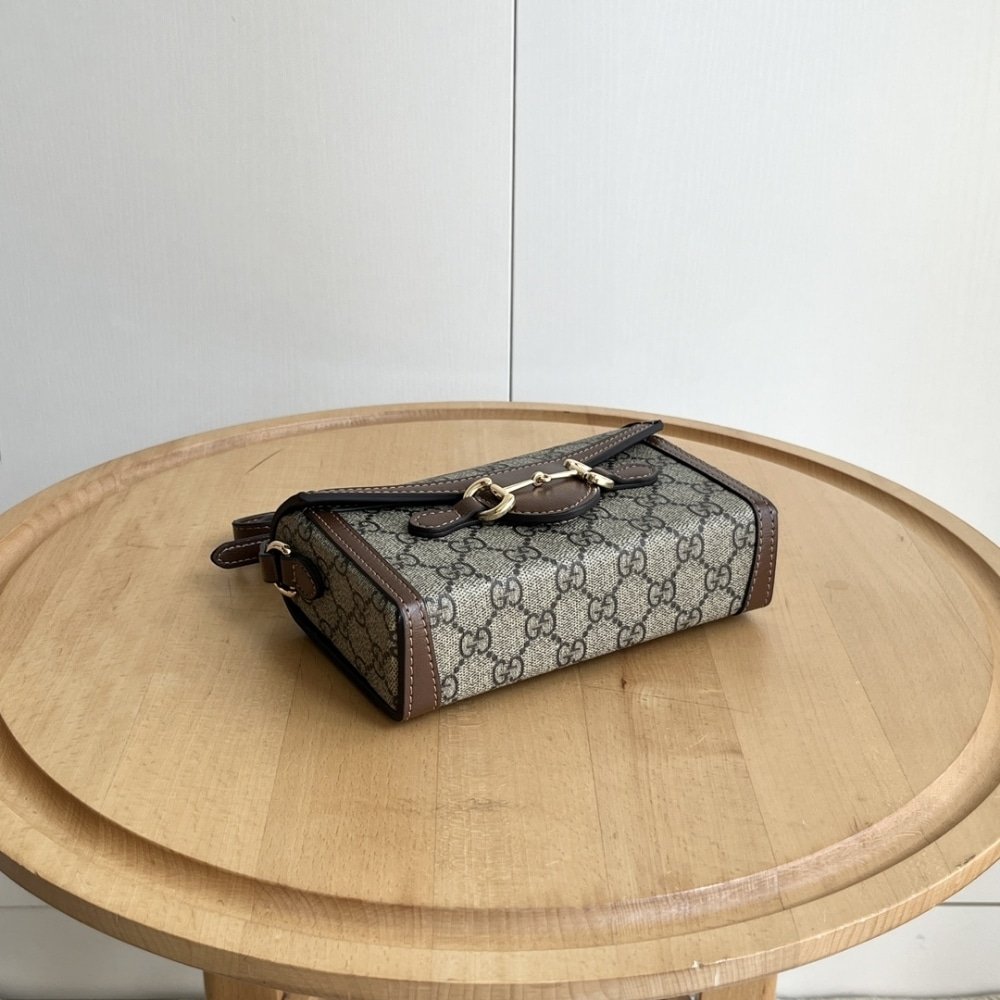 Gvc*1 Horsebit 1955 Mini Bag Beige And Dark Brown Gg Svp*me 18Cm 699296 92Tcg 8563