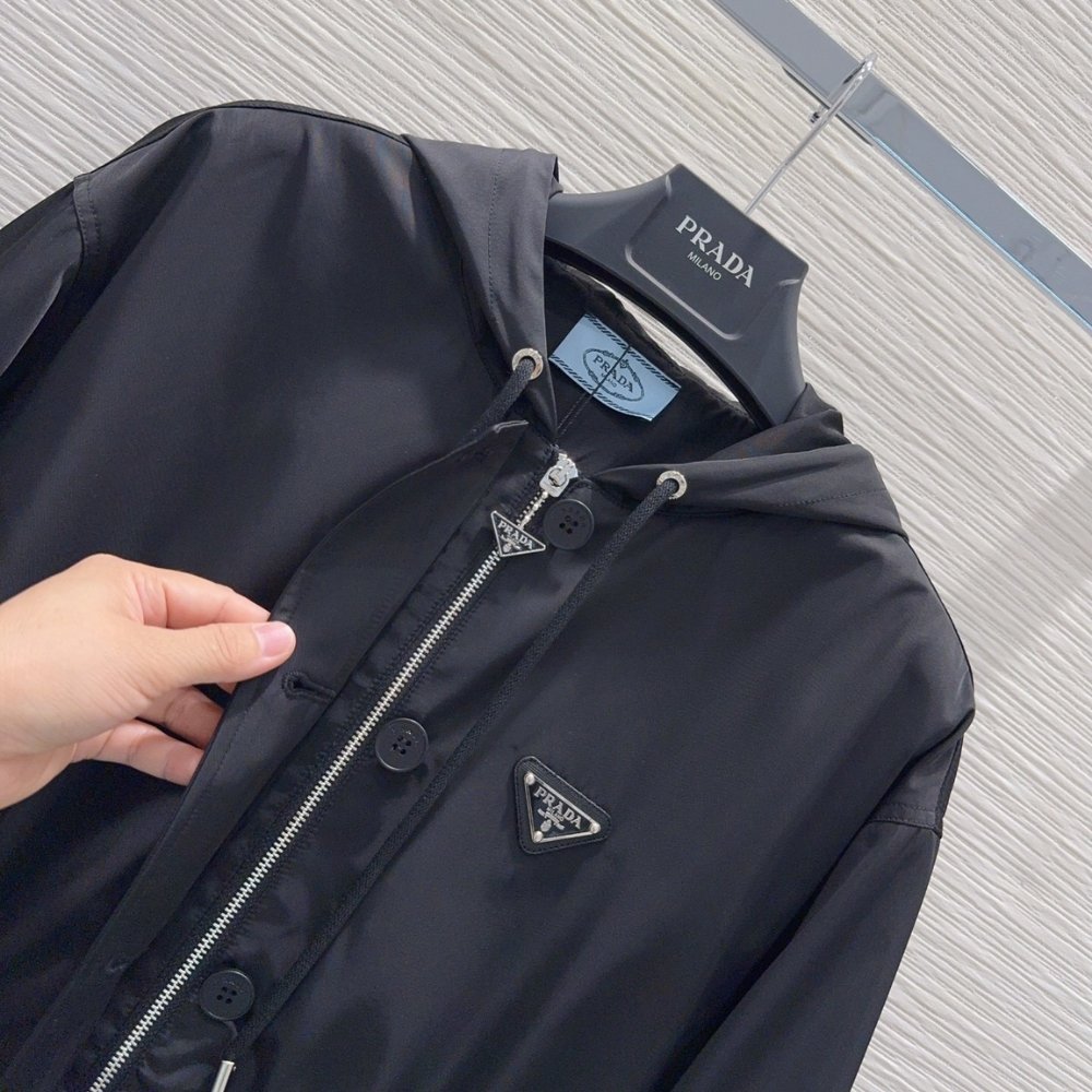 Pra*a Re Nylon Raincoat Black 29C285 1Wq8 F0002 S Ooo