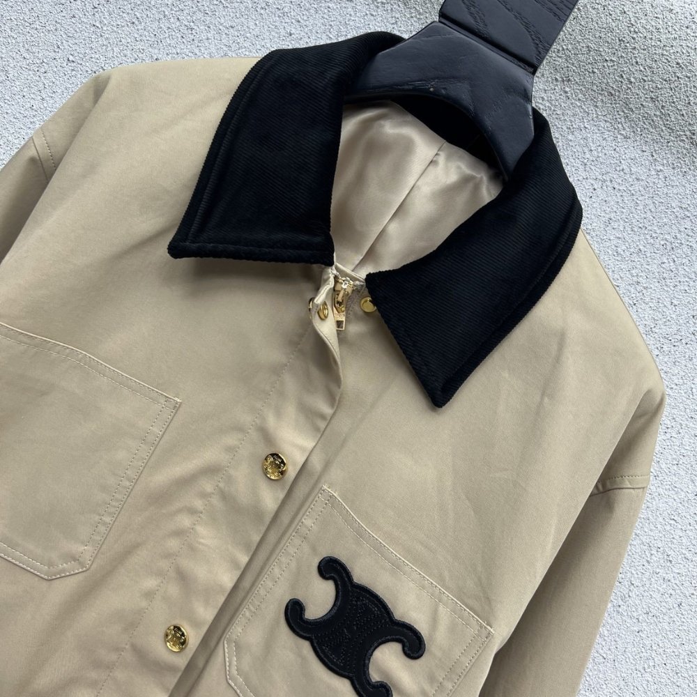 Ce1i*e Corduroy Lapel Jacket Beige