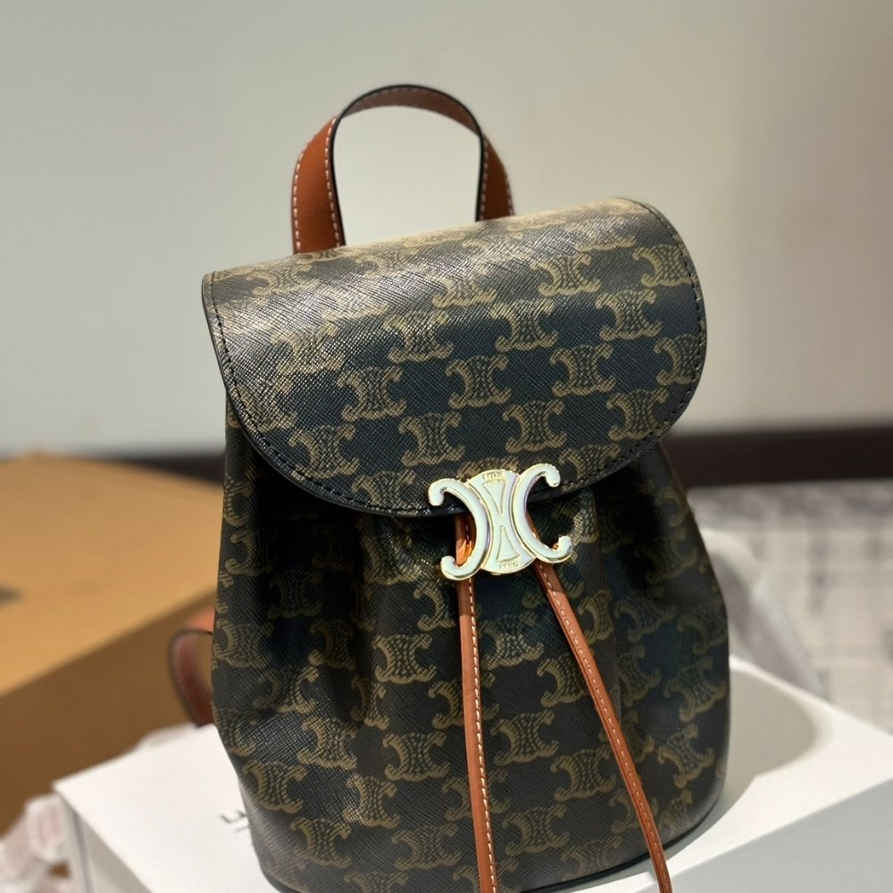 Ce1i*e Backpack Ce1i*e Bonnie In Triomphe Canvas Tan 25Cm 118702Cas 04Lu