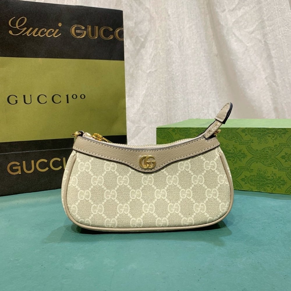 Gvc*1 Ophidia Mini Bag Beige And White 19Cm 764960 Facjt 9641