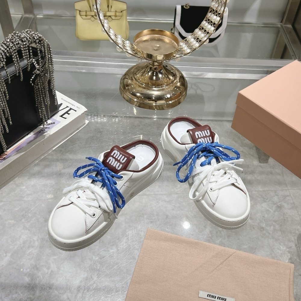 M1um1u Sneaker Mules White And Crimson 5E413E 3L48 F0C65 F 005