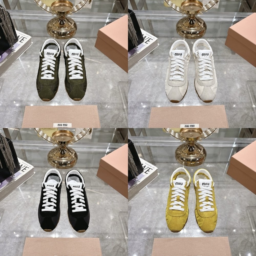 M1um1u Plume Suede Sneaker Yellow 5E114E 054 F0009 F 006