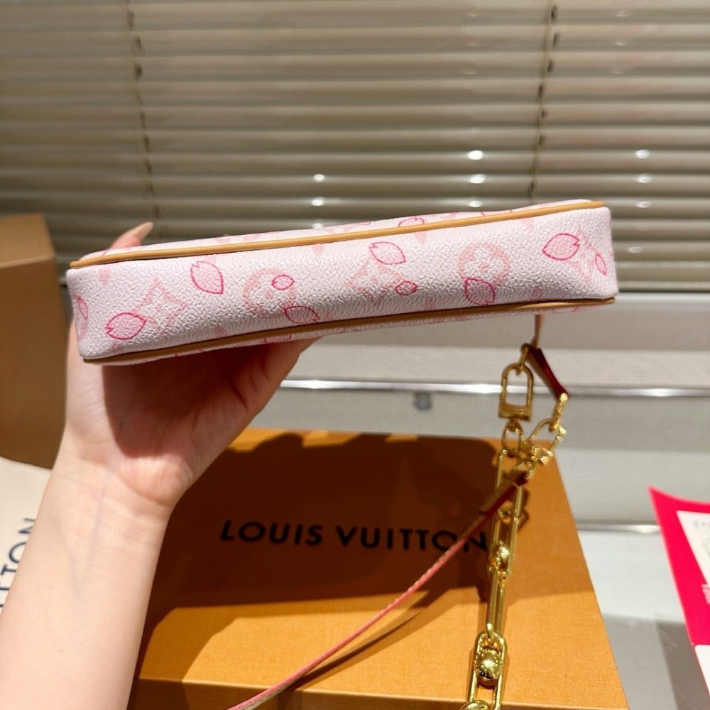 L0vis Vvtt0n X Takashi Murakami Cherry Blossom Pochette Accessoires Bag Pink 20Cm