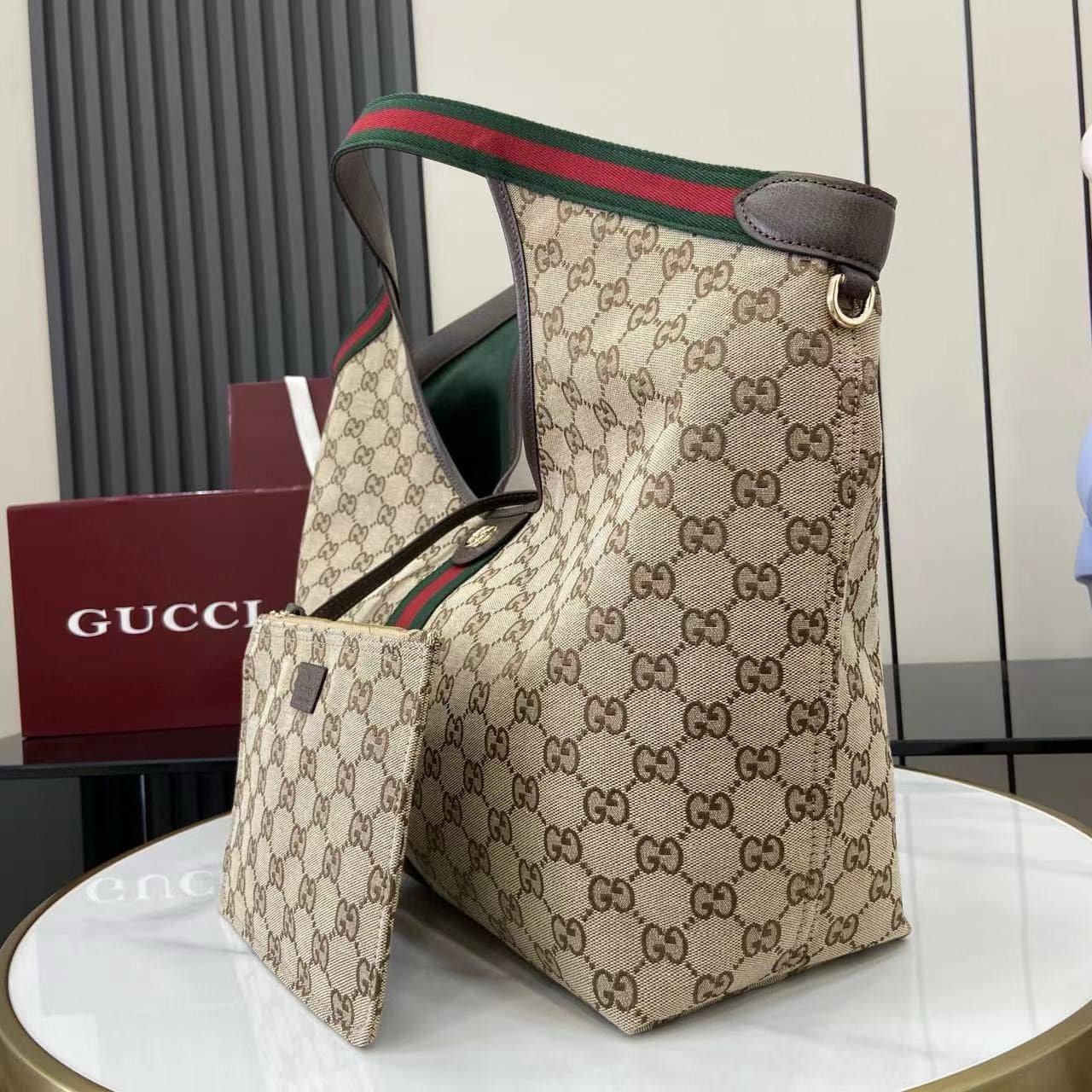 [S*per Vip 1:1] Gvc*1 Giglio Large Tote Bag Gg Canvas Beige And Dark Brown 60Cm 853971 Faffp 2547