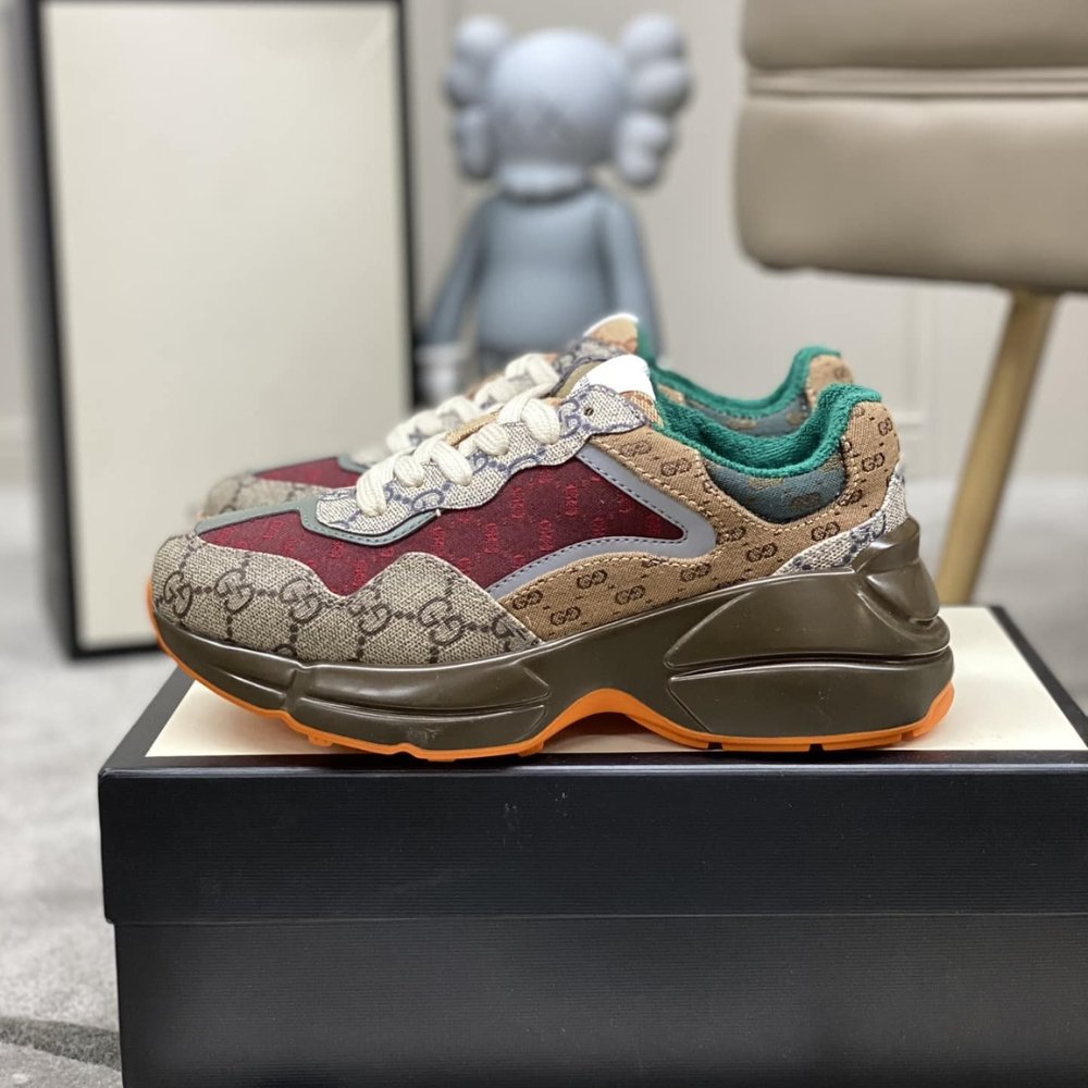 Gvc*1 Women’S Gg Rhyton Sneaker Beige Brick Red 619891 99Wg0 6060