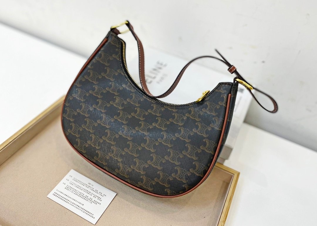 Ce1i*e Ava Bag In Triomphe Canvas And Calfskin Tan 193952Bzj04Lu
