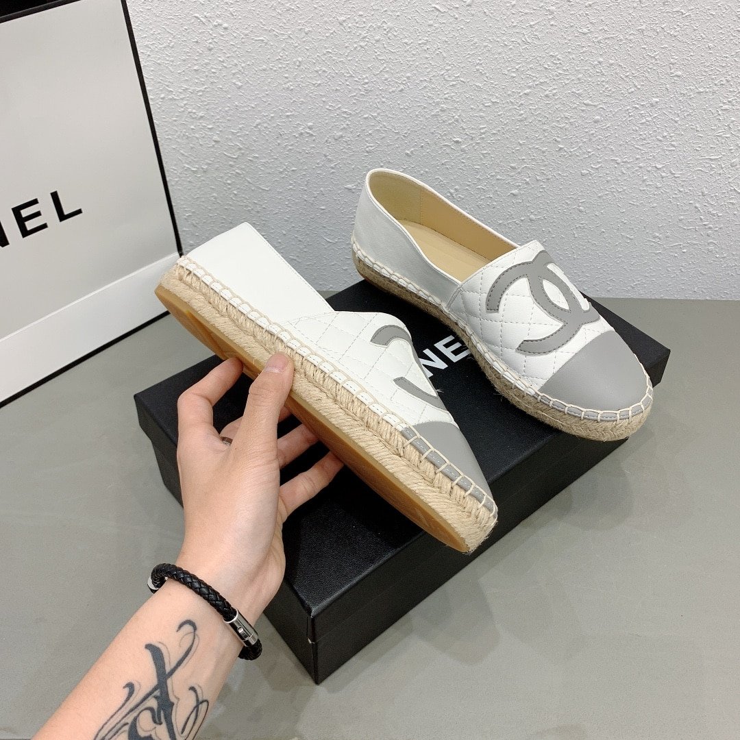 Ch**el Cc Espadrilles White Gray