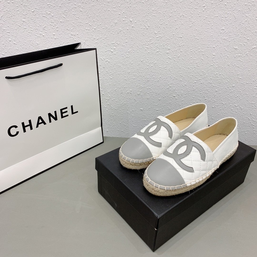 Ch**el Cc Espadrilles White Gray