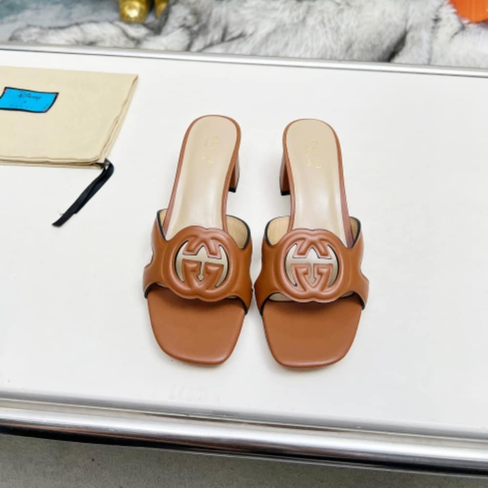 Gvc*1 Women’s Interlocking G Slide Sandal Brown 782413 Aaazg 2535