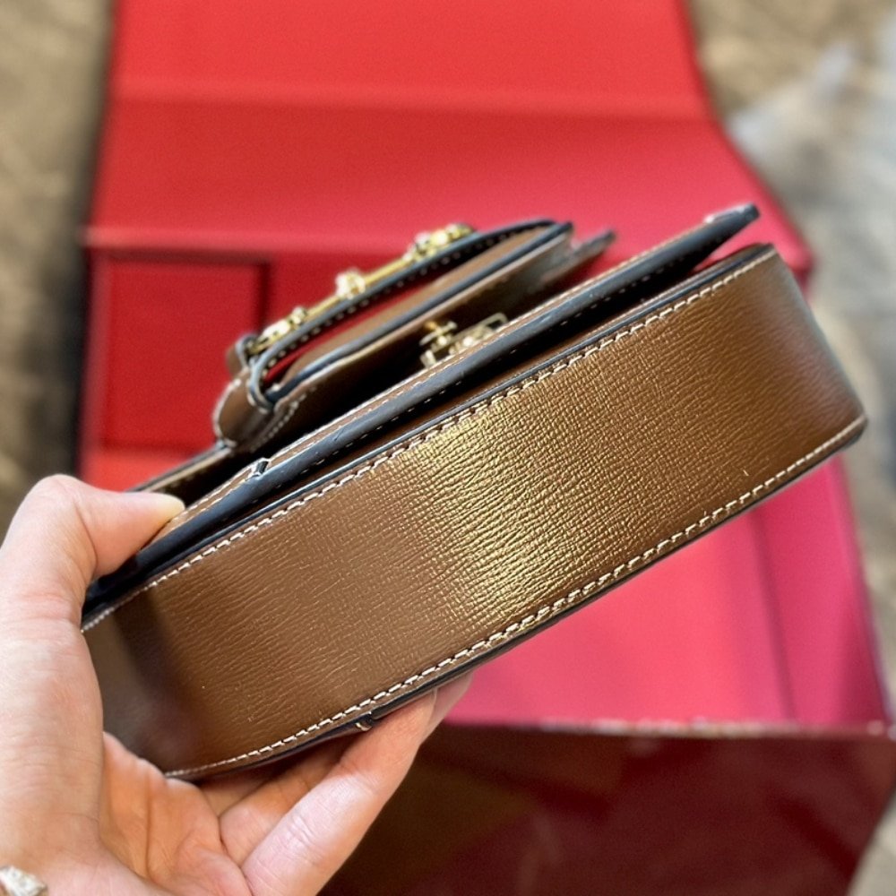 Gvc*1 Horsebit 1955 Mini Top Handle Bag Beige And Ebony 14Cm 781387 92Tcg 8563