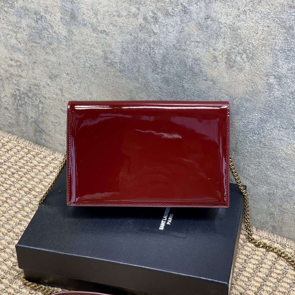 [S*per Vip 1:1] Sa1nt Lau*nt Kate Tassel Chain Wallet Burgundy 19Cm 742833Bmiiw6413