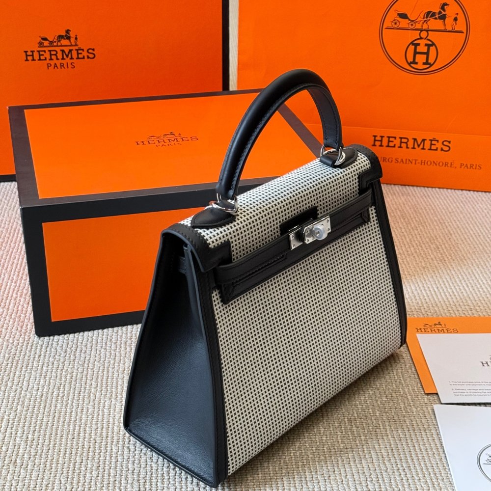 H**me5 Kelly 25 Toile Quadrille Canvas Swift Black Phw 25Cm