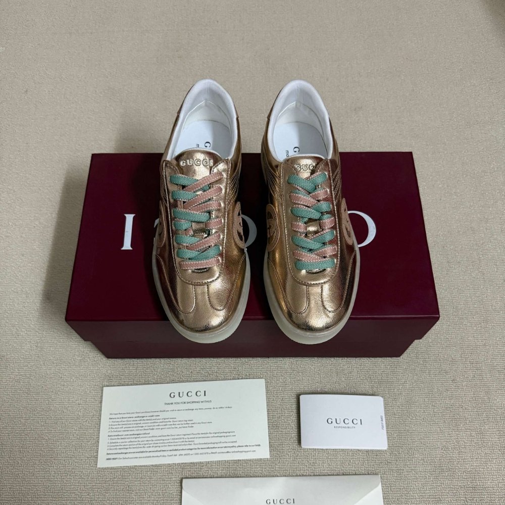Gvc*1 Women G75 Sneaker Bronze Textured Leather 857910 AAFL8 7643