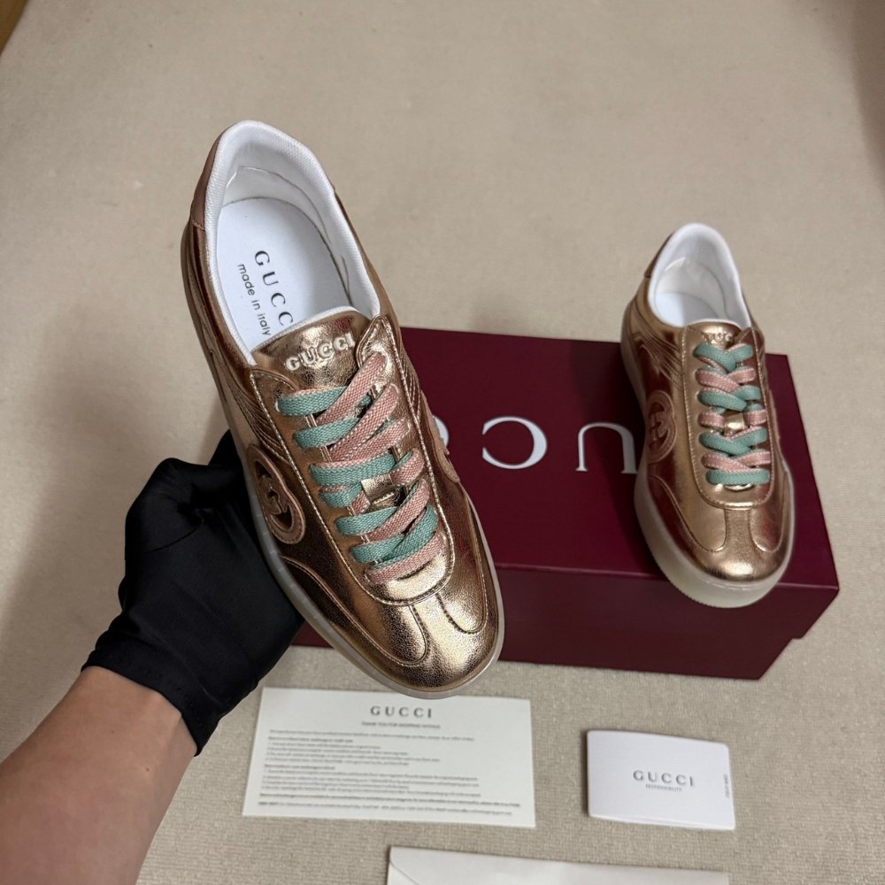 Gvc*1 Women G75 Sneaker Bronze Textured Leather 857910 AAFL8 7643