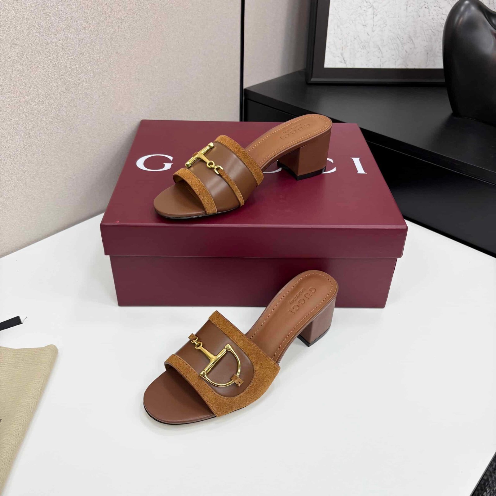 Gvc*1 Women’s Slide Sandal With Horsebit Light Brown 834421 Aaexm 2718