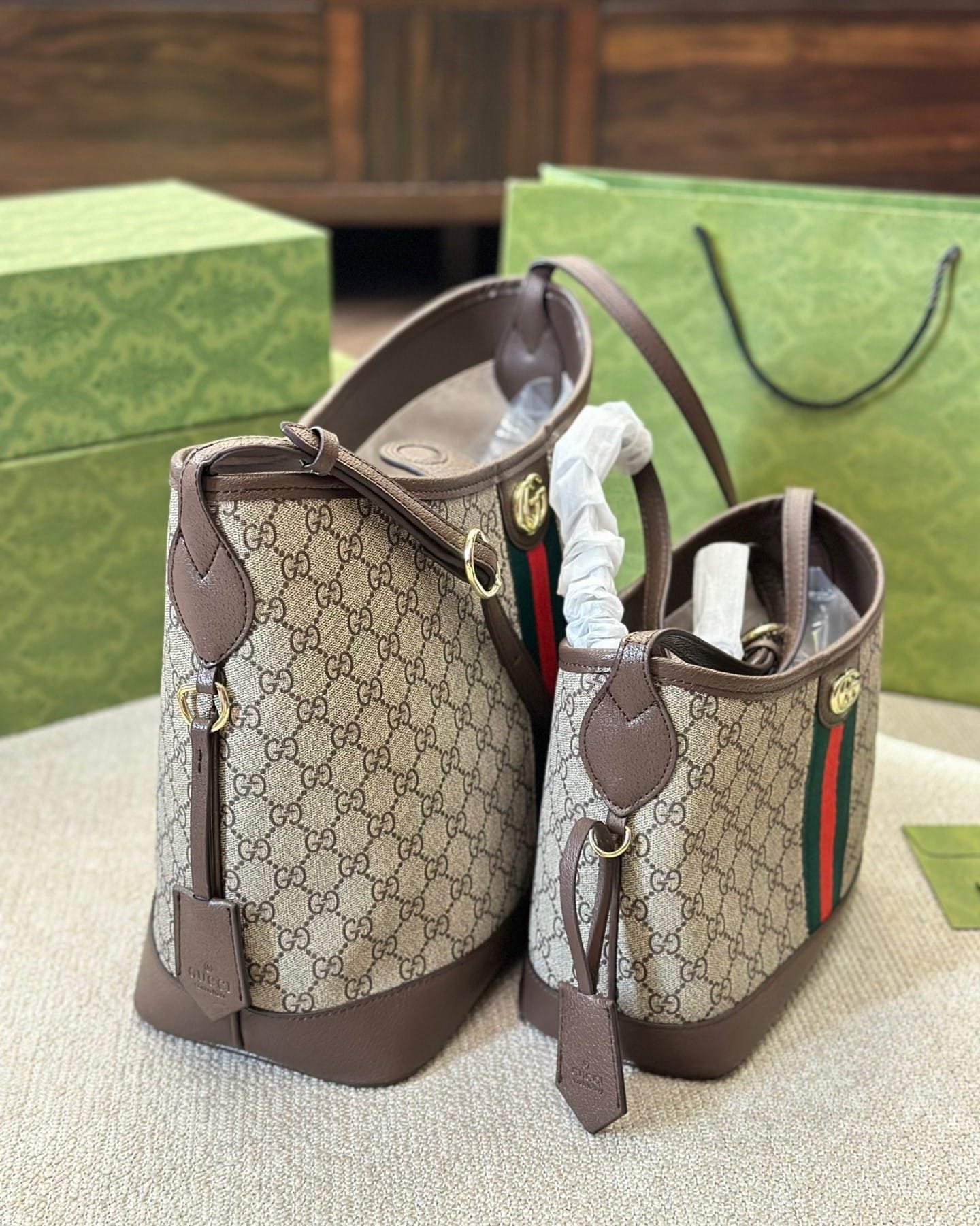 Gvc*1 Ophidia Gg Small Shoulder Bag Beige And Ebony 28Cm 781402 96Iwg 8745