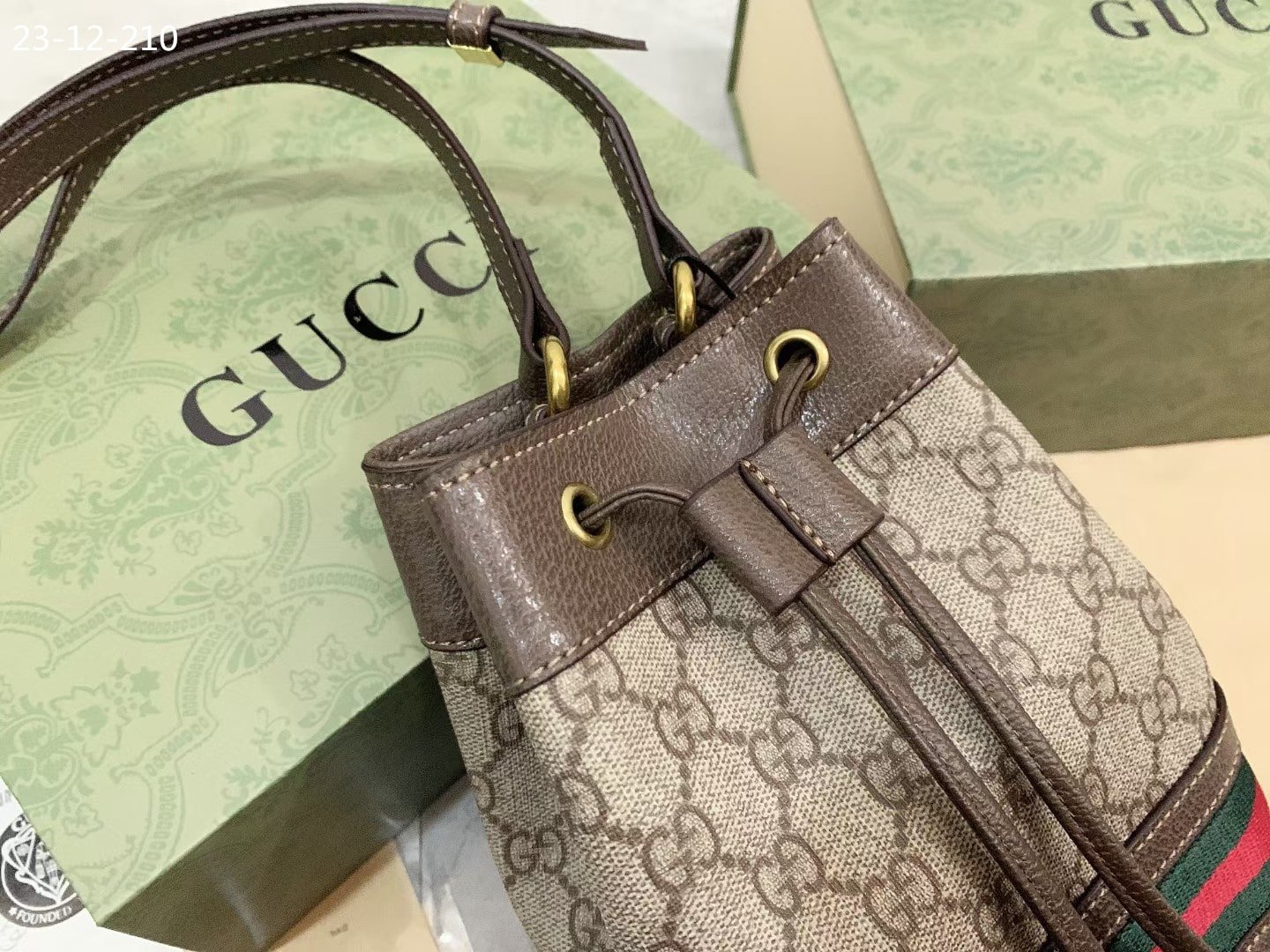 Gvc*1 Ophidia Small Gg Bucket Bag Brown 17Cm 550621 96I3B 8745