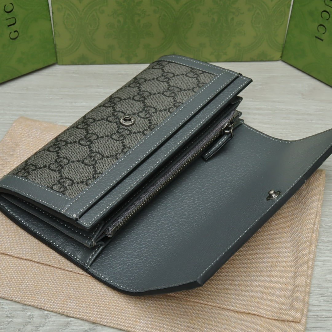 Gvc*1 Ophidia Gg Card Case Holder Gray 19Cm
