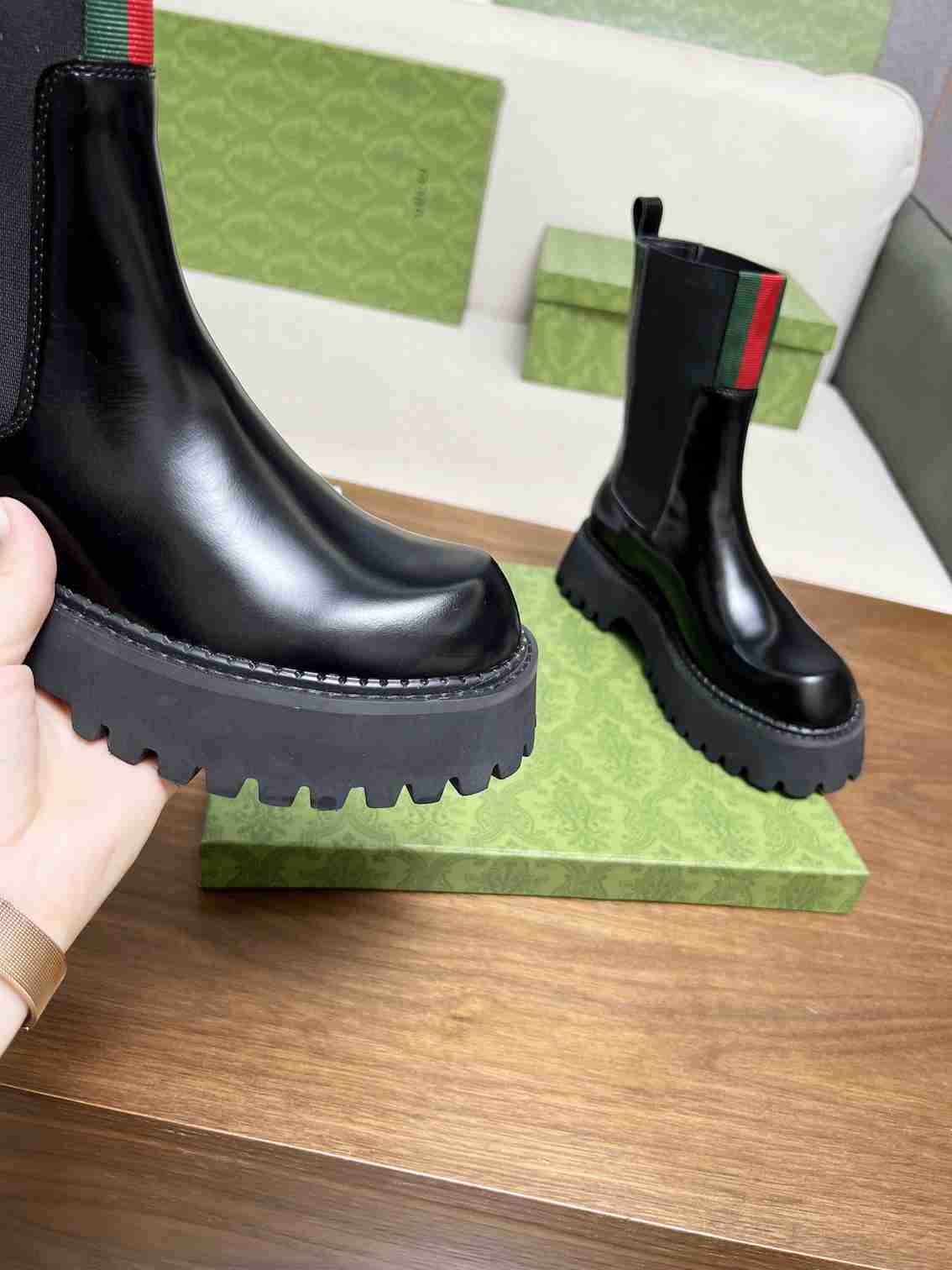 Gvc*1 Women’s Boot With Web Anand Leather Black 806398 Aad6T 1052