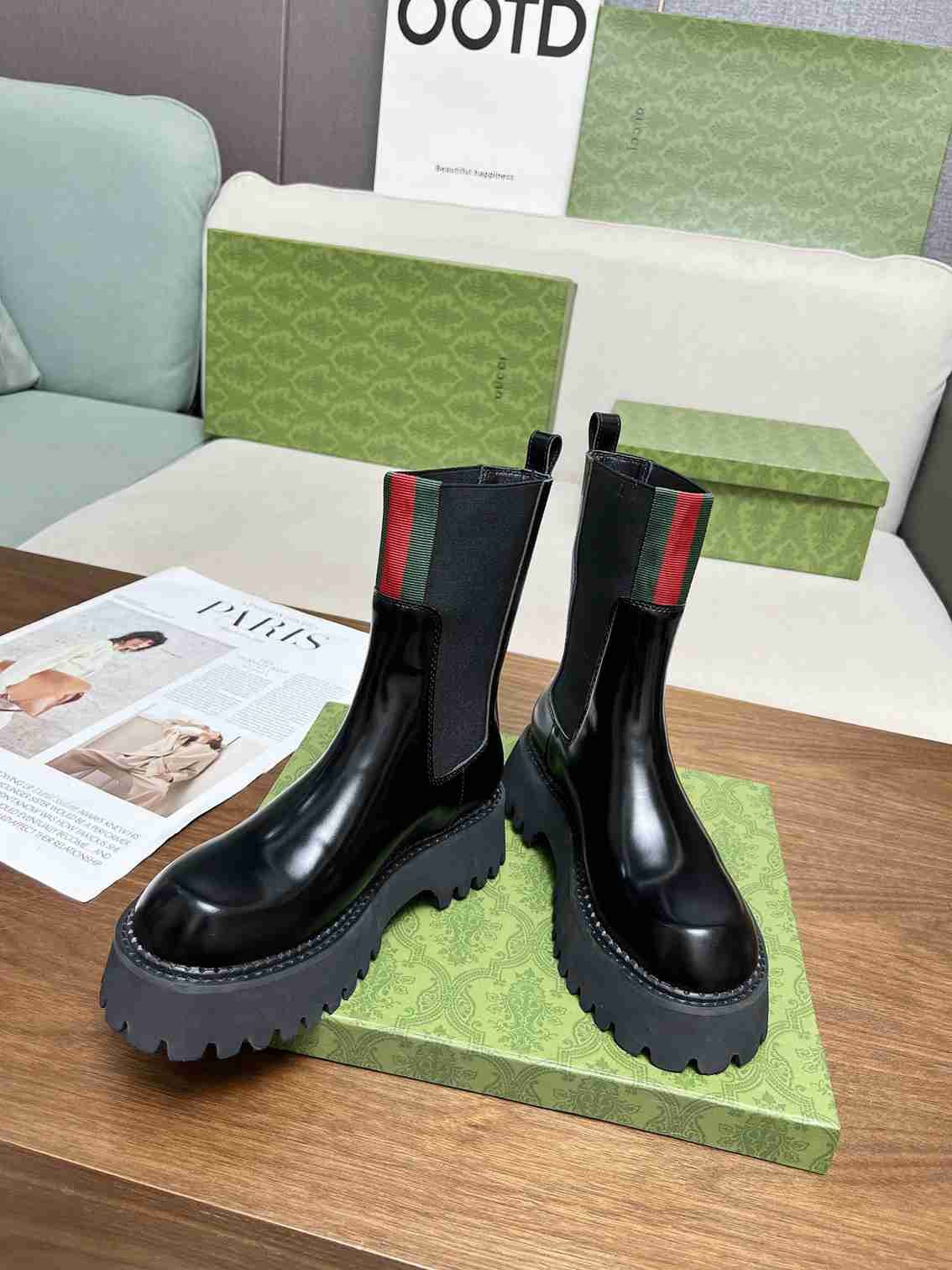 Gvc*1 Women’s Boot With Web Anand Leather Black 806398 Aad6T 1052