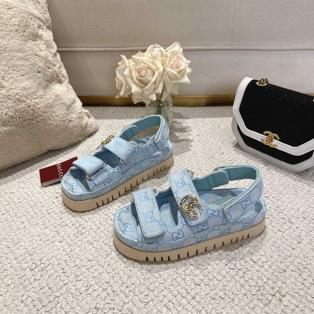 Gvc*1 Women’s Sandal With Double G Light Blue 816630 Fad9G 4956