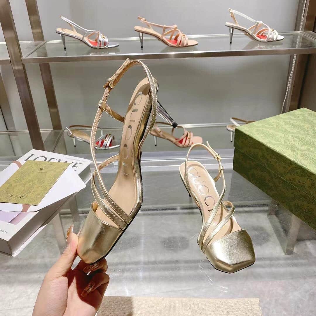 Gvc*1 Gold Metallic Mid Heel