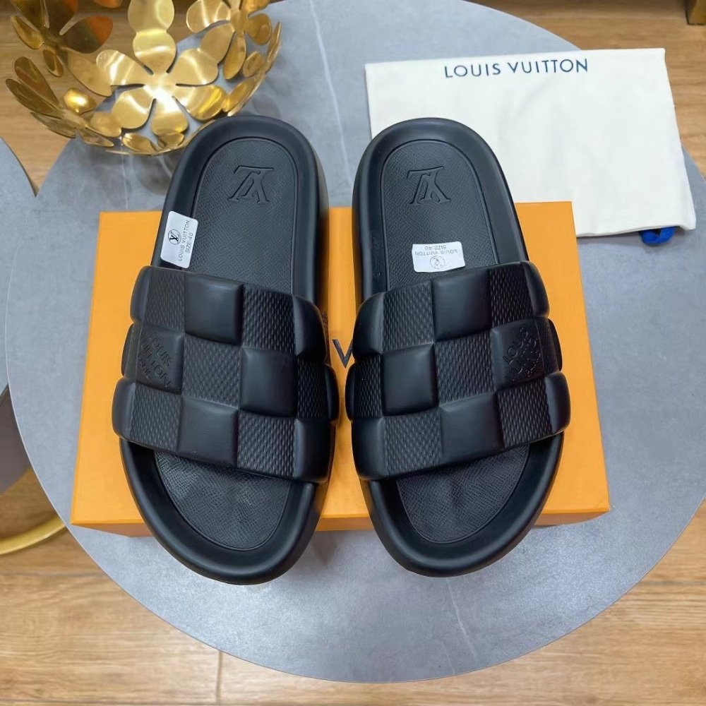 L0vis Vvtt0n Waterfront Mule Maxi Damier Rubber Black