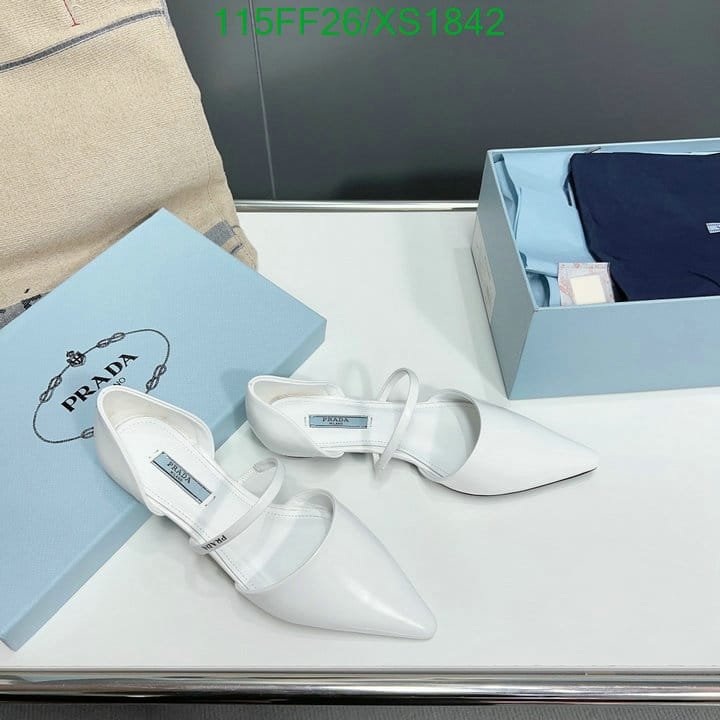 Pra*a Leather Ballet Flats White