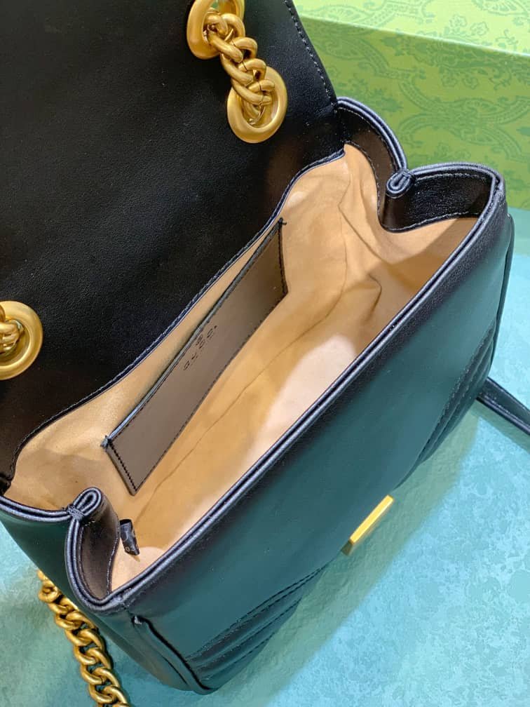 Gvc*1 Gg Marmont Mini Shoulder Bag Black 18Cm 739682 Aabzc 6832