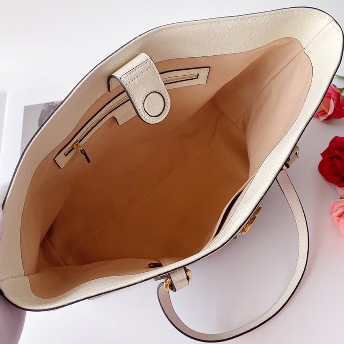 Gvc*1 Ophidia Medium Gg Tote Bag Beige Ebony 38Cm 631685 96Iwb 9794