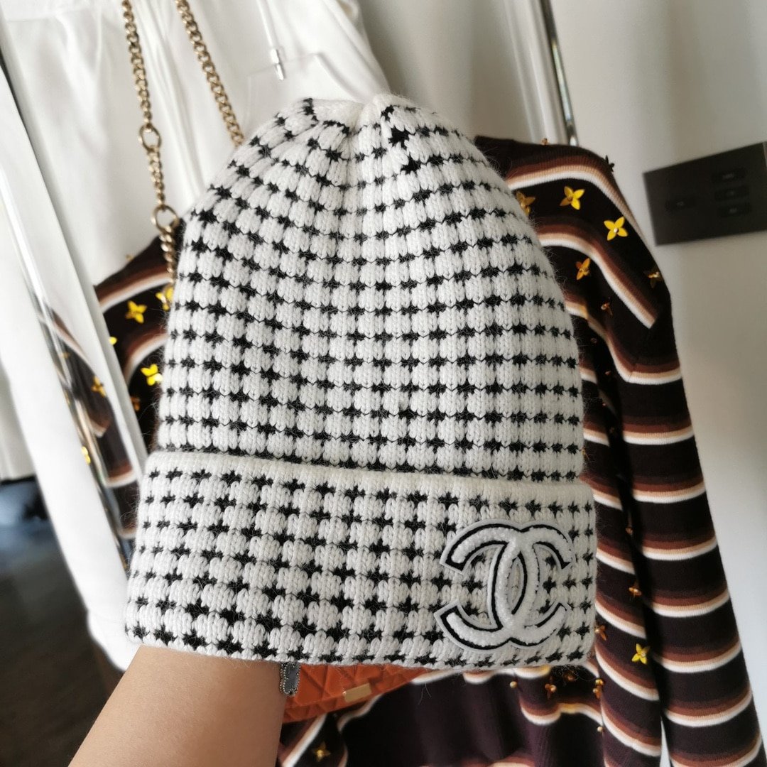 Ch**el Cc Wool Beanie White